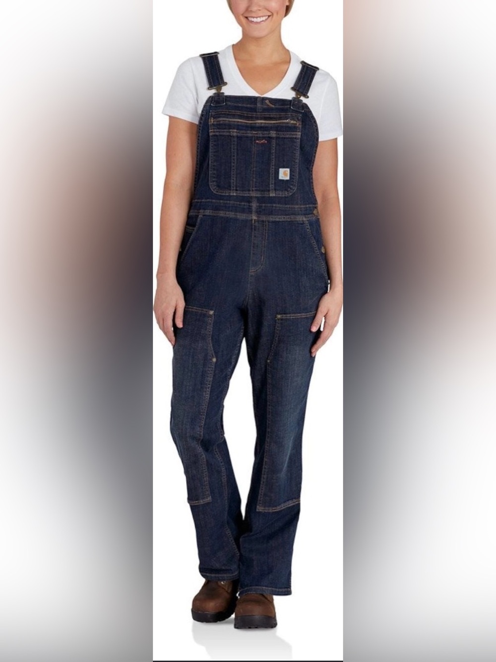 Carhartt Women Denim Double Front Overalls‎ M Workwear Utility Gorpcore Jumpsuit